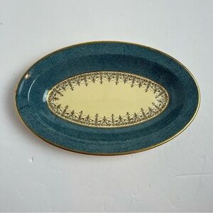 Johnson Brothers England Blue & Cream Oval Serving Platter 8.5” Vintage JB382